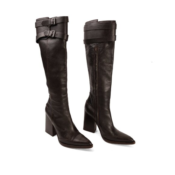 Veronique Branquinho Tall Leather Boots - Brown size 37 - Picture 2 of 12